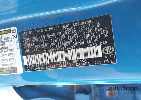 2007 Toyota Matrix Xr from USA, damaged, VIN 2T1KR32E77C643731